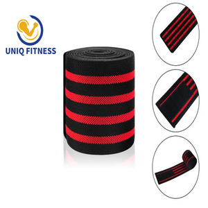 ضمادات الركبة UNIQ ، دعامات دعم مرنة طويلة للغاية ، ضغط قابل للتعديل لرفع الأثقال - Product Image 3