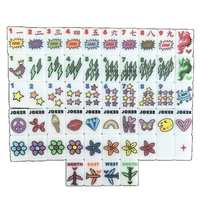 Jeu de 160 tuiles de Mahjong américain en acrylique blanc, motif avion, simple couche, double gravure, pour divertissement et voyage