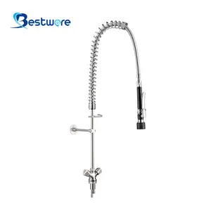 Industrial Kitchen Sink Taps Faucets Stainless Steel Mezcladora Cocina with Dual Handle Spray Gun Accessories Set