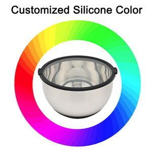 Set di <span class=keywords><strong>Ciotole</strong></span> <span class=keywords><strong>in</strong></span> <span class=keywords><strong>Vetro</strong></span> <span class=keywords><strong>Trasparente</strong></span> OEM con Coperchi, <span class=keywords><strong>Ciotole</strong></span> <span class=keywords><strong>in</strong></span> Acciaio Inox, 5 Pezzi con Base Antiscivolo <span class=keywords><strong>in</strong></span> Silicone, Colore Personalizzabile - Product Image 4