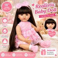 Muñeca Bebé Reborn de Silicona Suave con Función Musical, 55 CM, 22 Pulgadas, Cabello Largo Realista, Muñeca Reborn Artística, Juguete para Niños