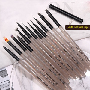 Ensemble de pinceaux à ongles en acrylique de style japonais, assortiment de pinceaux pour nail art, pinceaux plats, ronds, pour gel, liner, manucure, salon de beauté - Product Image 1