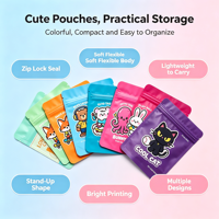 Sac d'emballage plastique refermable mat de qualité alimentaire avec fermeture éclair, imprimé personnalisé de personnages de dessins animés, idéal pour bonbons, snacks et sucre – Offre Spéciale