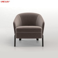 Moderne Italie Fauteuil Design Chaise longue Salon meubles En Bois Massif cadre jambes Velours Tissu Chaise De Loisirs