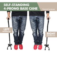 KingGear – bâton de marche à quatre pattes pour hommes et femmes, réglable, multifonctionnel et personnalisable
