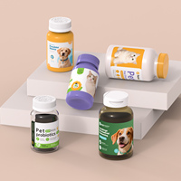 Flacon vide personnalisé en plastique recyclable et écologique pour capsules liquides et pilules, avec impression sérigraphique, vente en gros