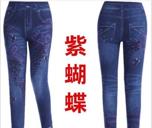 14 Colours Wholesale Women Girls Jeans Autumn Winter Thick <strong>Wool</strong> Ring Style Jeans Long <strong>Pants</strong> - Product Image 4