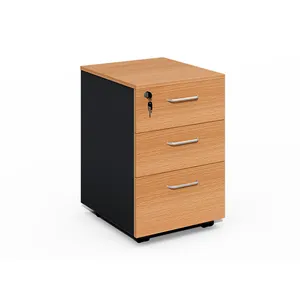 Factory Direct Supply Wholesale Practical Beech Wood Three-Drawer Storage Filing Cabinet