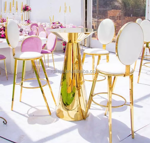 MESA DE BODA DE ACERO INOXIDABLE dorado de lujo, espejo redondo, para cóctel, evento, Bar, decoración de Festival, soporte para <span class=keywords><strong>pasteles</strong></span> y fiestas - Product Image 6