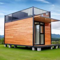 Maison conteneur en acier léger au design moderne pour usage bureautique, avec verrière, 2 chambres, maisonnette préfabriquée avec cuisine et salle de bain