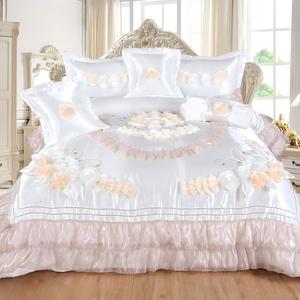 Ensemble de couette de luxe LILIANNA pour mariage, 10 pièces, <span class=keywords><strong>literie</strong></span> en satin de style européen King pour une expérience de sommeil royale ultime - Product Image 3