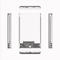 Estuche HDD para computadora portátil USB 3,1 transparente tipo C Carcasa móvil de estado sólido SSD de 2,5 pulgadas con adaptador SATA y caja