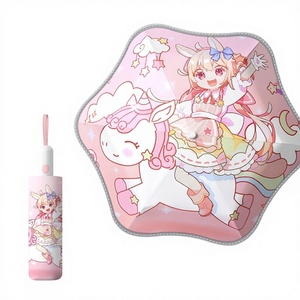 Paraguas Infantil Telescópico Automático de Tres Pliegues con Diseño de Dibujos Animados, con Franja Reflectante de Seguridad para Estudiantes, Directo de Fábrica - Product Image 1