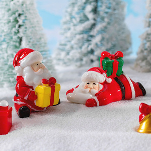 Petites figurines de Noël en résine, Père Noël et bonhomme de neige, ornements de Noël en résine pour remplir les sacs cadeaux de Noël, <span class=keywords><strong>jardin</strong></span> - Product Image 4