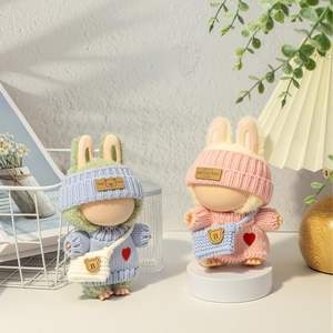 Premium Outfit Heart Handcrafted Crochet 3 pièces Accessoires pour poupées LABUBU 17cm Vêtements pour filles Comprend un chapeau - Product Image 3