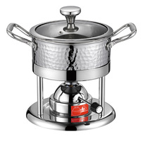 Petite marmite moderne pour une personne Cuisinière à gaz en acier inoxydable 304 Utilisation commerciale pour les hôtels, les restaurants et les clubs Concept de chauffe-plats