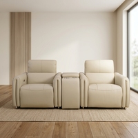 Komplettes Wohnzimmer-Set mit 2 Relaxsessel-Sofas