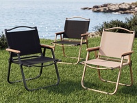 Chaise pliante d'extérieur en aluminium, chaise Kermit, portable, pour camping, pique-nique, plage, pêche, avec dossier