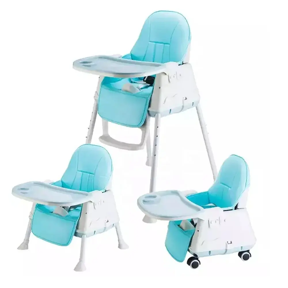 Kursi Makan anak, kursi tinggi, dapat disesuaikan, plastik lipat, untuk bayi