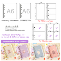 A5/A6/A7 classeur en PVC transparent de taille personnelle avec bords en tissu couverture transparente pour planificateur d'album photo pour usage individuel