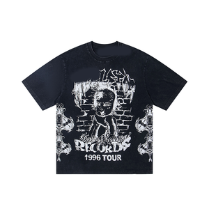 Nuova T-shirt a maniche corte <span class=keywords><strong>casual</strong></span> traspirante in stile americano vintage, trendy per il hip-hop streetwear transfrontaliero. - Product Image 5