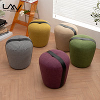 Tabouret de pied rond moderne en tissu pouf pouf siège pour salon chambre tabouret chaise meubles