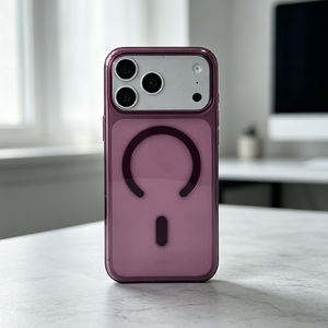 Coque de téléphone portable magnétique transparente anti-jaunissement B537 pour iPhone 18, coque arrière transparente antichoc avec logo - Product Image 2