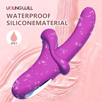 Nouveau Dildo en Silicone à Double Vibration pour Femmes avec Stimulateur Clitoridien Rechargeable Étanche 10 Modes de Vitesse
