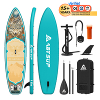 Planche de paddle gonflable ODM rigide, stable, antidérapante et confortable, motif loup, polyvalente pour le fitness