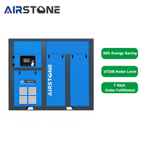 Compresseur d'air à vis stationnaire lubrifié Airstone 110KW 150HP IP54, commande PLC, alimentation CA, refroidissement air/eau