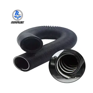 Customized Length 9mm Thickness Black PVC Steel Stretch Water Suction Flexible Spiral Street Vacuum Cleaner Hose