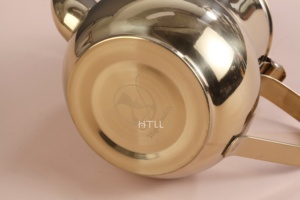 Bouilloire <span class=keywords><strong>marocaine</strong></span> en acier inoxydable doré avec infuseur, couvercle non magnétique, design moderne et minimaliste, compatible gaz, pour faire bouillir l'eau en toute sécurité - Product Image 5