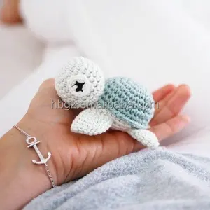 100% हस्तनिर्मित Amigurumi गुड़िया Crochet कपास कछुआ कछुआ समुद्र पशु खिलौने बच्चे के लिए