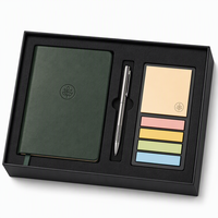 Set de Regalo Empresarial Personalizado, Cuaderno de Cuero PU, Notas Adhesivas, Impresión por Grabado, Kit de Papelería Corporativa Personalizada para Oficina