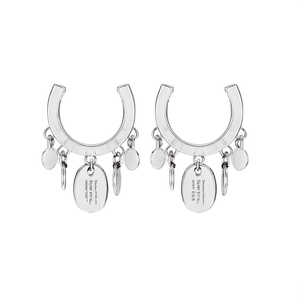 Boucles d'oreilles pendantes unisexes en alliage plaqué argent style bohème, modèle E518, avec breloque, photo disponible - Product Image 1