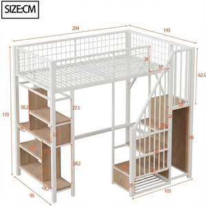 <span class=keywords><strong>Lit</strong></span> superposé moderne avec bureau et <span class=keywords><strong>armoire</strong></span> pour adultes, blanc, gain de place, idéal pour appartement, bureau à domicile ou école (OEM & ODM) - Product Image 2