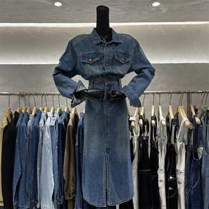 Nuevo <span class=keywords><strong>Vestido</strong></span> de Mezclilla Casual a la Moda con Solapa, Bolsillo y Botones para <span class=keywords><strong>Mujer</strong></span>, Vestidos Formales 2023, Estilo Cowboy Urbano de Verano, Vestidos Largos para <span class=keywords><strong>Mujer</strong></span> - Product Image 4