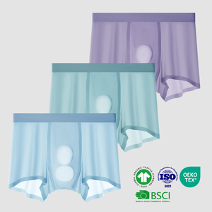 Boxers pour hommes en nylon ultra fin sans couture, double poche séparée, respirants, ceinture élastique, ensemble de lingerie pour hommes grande taille pour <span class=keywords><strong>l</strong></span>'été - Product Image 4
