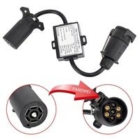 Nouveau convertisseur de feux de remorque PVC USA vers UE, prise à lame RV 7 pôles vers prise ronde européenne 13 broches