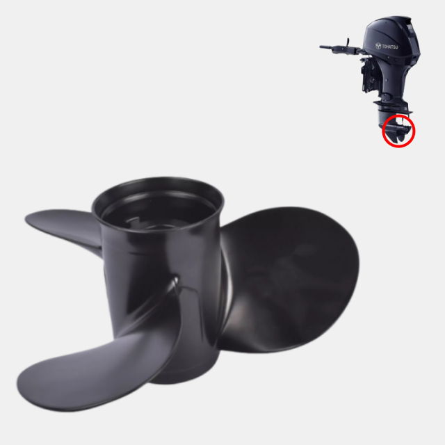 Aluminum YAMADO 3 Blade Outboard Motor Propeller 3R0B645270 9.9*13 Marine for 25-30HP Tohatsu Boats New Condition