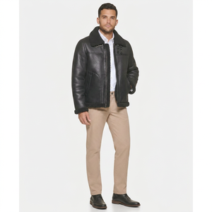 2026 Pakistan Leather Varsity Jacket with Stand Collar Breathable Linen Lining <b>Mens</b> Autumn Jacket Front Logo Wholesale Price - Product Image 1