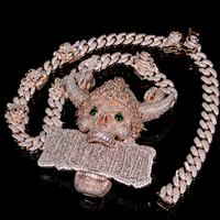 Nouvel Arrivage Collier Pendentif Hip Hop en Argent Sterling avec Moissanite VVS, Design Crâne Personnalisé, Style Iced Out, Bijou pour Hommes, Idéal pour Fêtes Urbaines et Cadeau