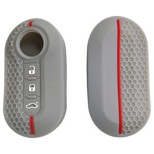 Cover per Chiave <span class=keywords><strong>Auto</strong></span> a 3 Pulsanti in Silicone Testurizzato, Custodia per Telecomando Compatibile con <span class=keywords><strong>Fiat</strong></span> Palio Panda Lancia Musa <span class=keywords><strong>Grande</strong></span> <span class=keywords><strong>Punto</strong></span> 500 - Product Image 4