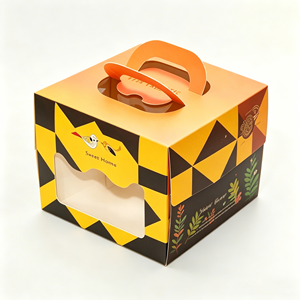 Scatole per Torte Personalizzate con Manico, Scatole di Carta per Pasticceria con Finestra per Torte di Compleanno, Cupcake <span class=keywords><strong>e</strong></span> Confezioni per Dolci - Vendita all'Ingrosso - Product Image 3
