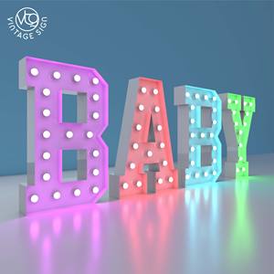 4 pieds Rgb grande lettre métal blanc chapiteau lettres - Product Image 2