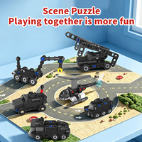 Ensemble de construction 538 pièces : Équipe de police spéciale, hélicoptère, véhicule de sauvetage, voiture de police – Jouets de puzzle pour enfants