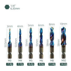 Hex Shank <b>Drill</b> <b>Bits</b> Metric Jobbers Length Tialn Coated For Steel M3 M4 M5 M6 M8 M10 - Product Image 1