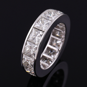 Aangepaste 10K 14K 18K Massief Goud 2ct Moissanite Prinses Gesneden Verlovingsring Voor Mannen, Igi Lab Diamanten Grc Lab Edelsteen Beschikbaar - Product Image 2