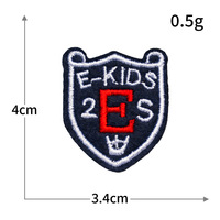 Autocollant brodé pour ordinateur, petit format, en tissu rayonne polyester, motif bouclier, mini icône lettre, broderie football, pour vêtements