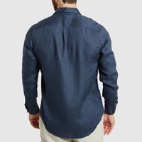 Chemises en lin pour hommes Vêtements de bureau Respirant Marque personnalisée Casual T-shirts de qualité pour hommes